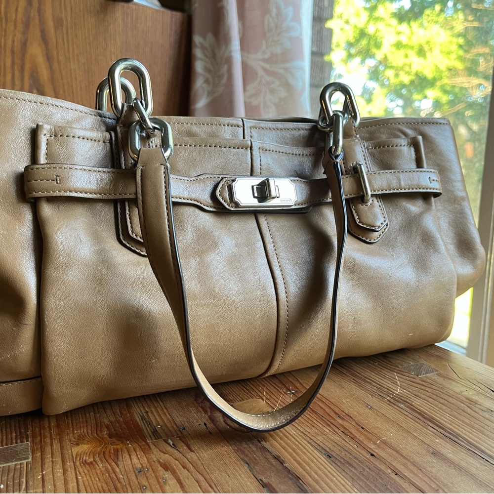 Camel Leather Coach purse